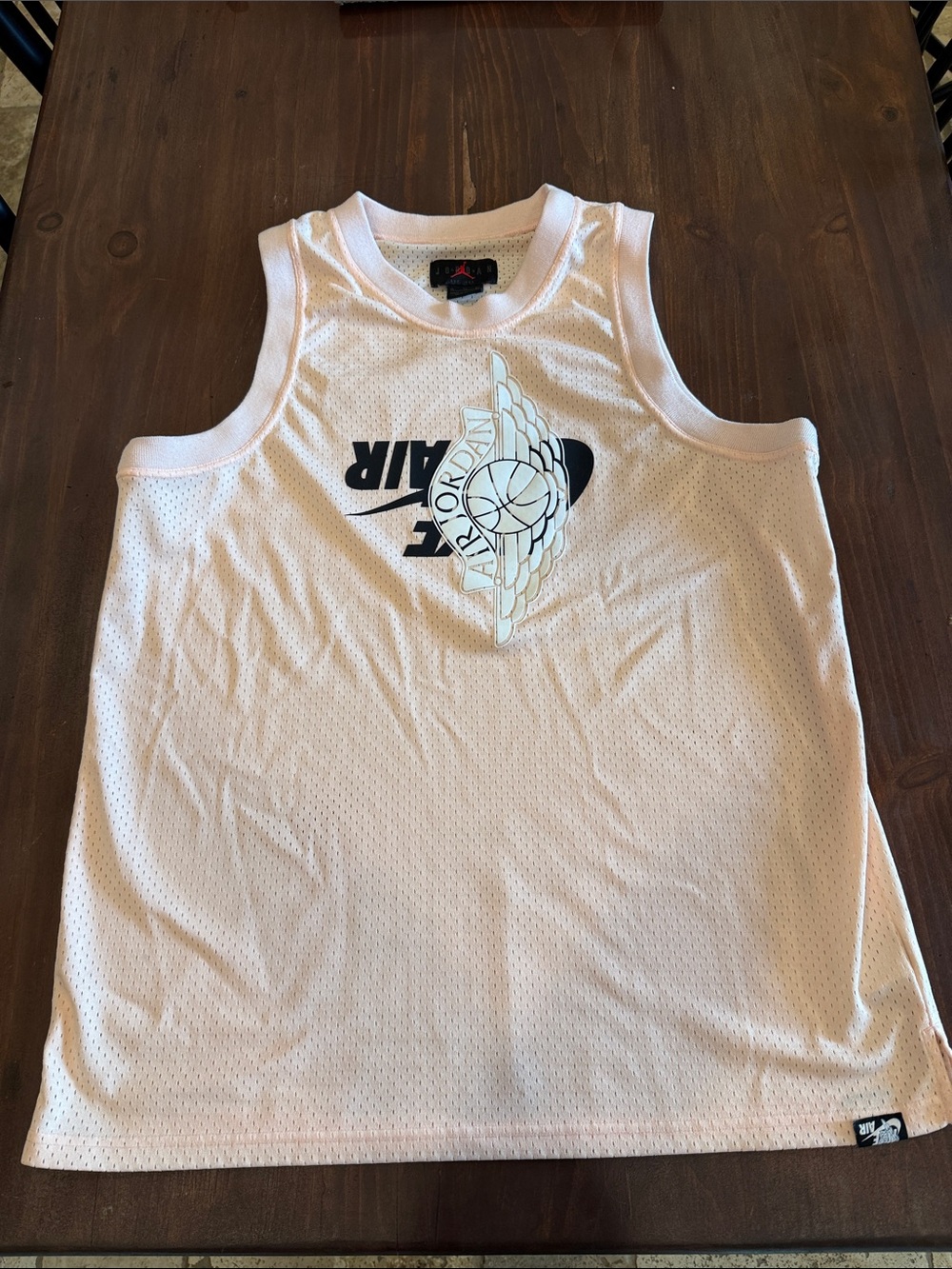 Jordan Men’s Light Pink Mesh Basketball Tank with Air Logo
